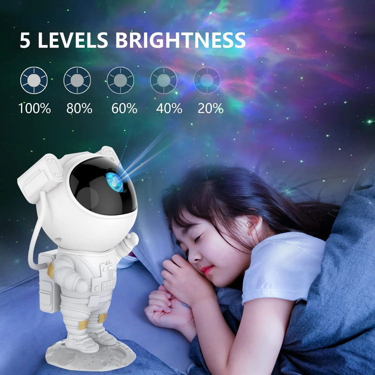 Astronaut Light Projector Astronaut Galaxy Projector with Timer & Remote Control, USB Powered Spaceman Projector Lamp, 360° Adjustable Astronaut Starry Night Light Projector for Room Decoration