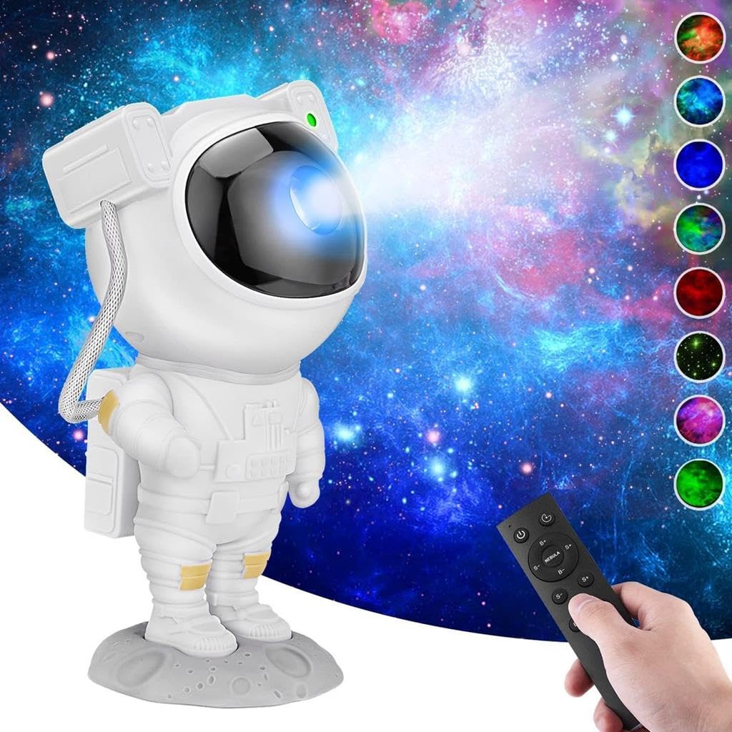 Astronaut Light Projector Astronaut Galaxy Projector with Timer & Remote Control, USB Powered Spaceman Projector Lamp, 360° Adjustable Astronaut Starry Night Light Projector for Room Decoration