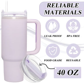 Stanley Quencher H2.0 FlowState Vacuum Insulated Tumbler with Straw, Lid, Spill Stopper, Cleaning Brush & Random Topper for Water, Iced Tea, Coffee & Smoothies – Orchid | 40 oz 1.2Litre |