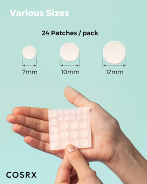 COSRX Acne Pimple Patch Absorbing Hydrocolloid Original 3 Size Patches for Blemishes and Zits Cover, Spot Stickers for Face and Body