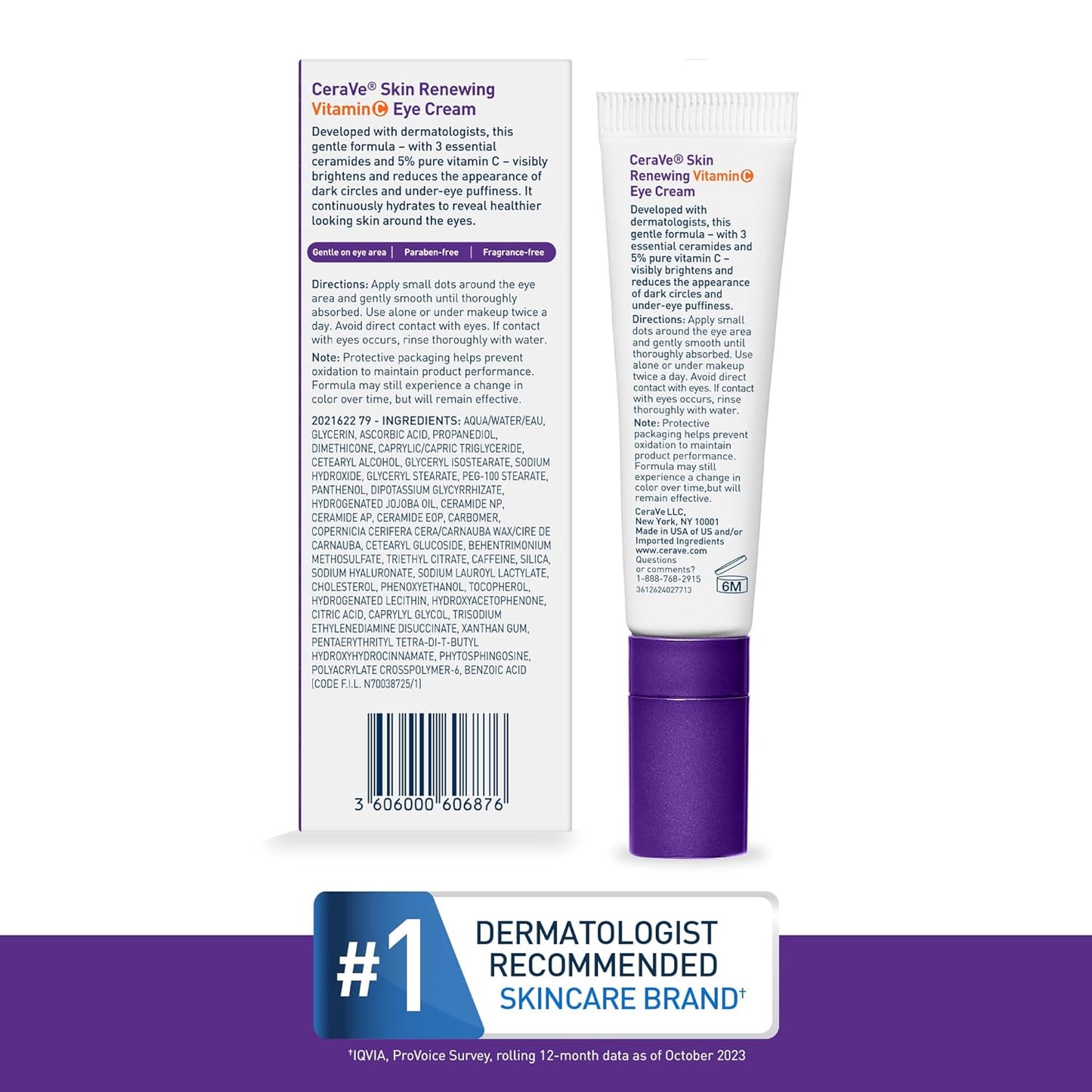 CeraVe Pure Vitamin C 10% Serum with Hyaluronic Acid, Skin Brightening Serum for Face