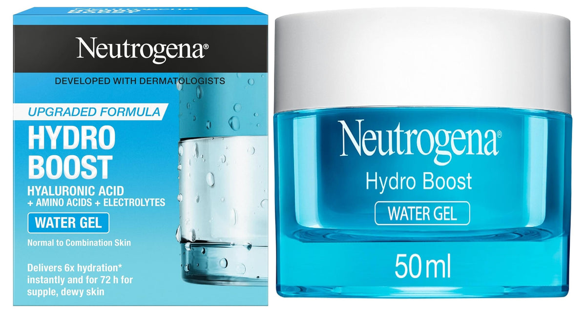 Neutrogena Face Moisturizer Water Gel, Hydro Boost, Normal To Combination Skin, Lightweight and Oil-free, 100% Alcohol Free, suitable for sensitive skin, 50 ml