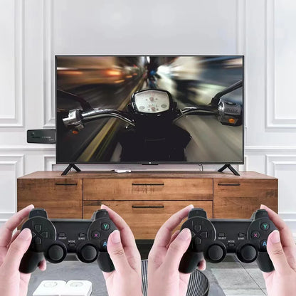Retro Game Console Stick M8, 64G Retro Drive with 25000+ Plug and Play Video Games, Retro Gaming Console with 15 Emulator Console Stick Support 4K HD Output, 2.4GHz Wireless Controllers