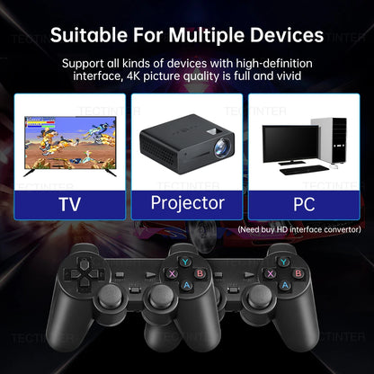 Retro Game Console Stick M8, 64G Retro Drive with 25000+ Plug and Play Video Games, Retro Gaming Console with 15 Emulator Console Stick Support 4K HD Output, 2.4GHz Wireless Controllers