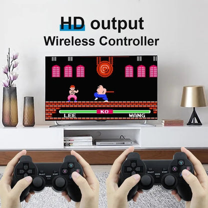 Retro Game Console Stick M8, 64G Retro Drive with 25000+ Plug and Play Video Games, Retro Gaming Console with 15 Emulator Console Stick Support 4K HD Output, 2.4GHz Wireless Controllers